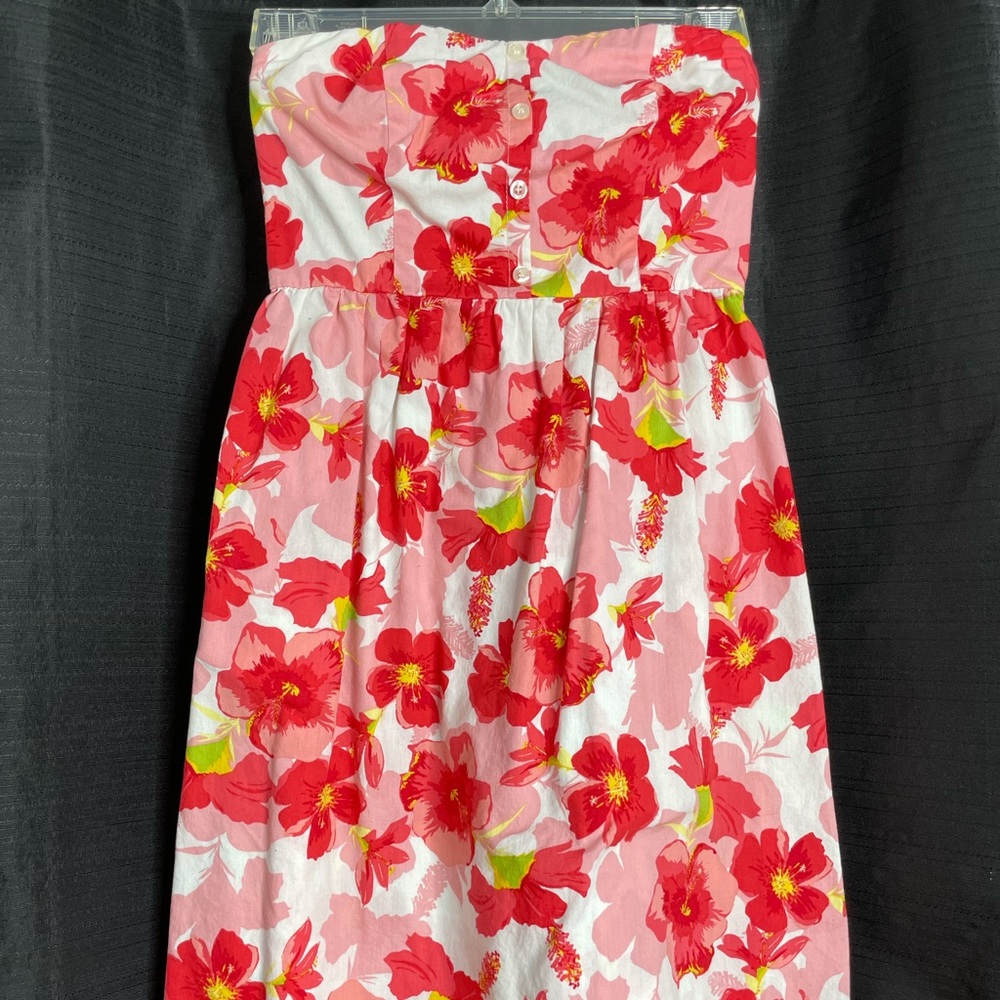 Floral strapless dress with pockets